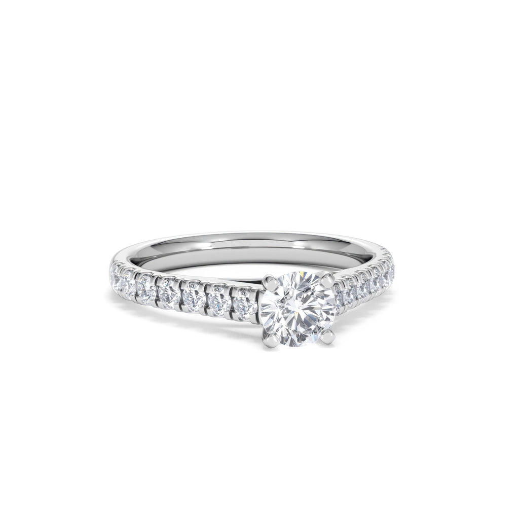 Natalia Diamond Engagement Side Stone Ring Platinum 0.91CT H/SI