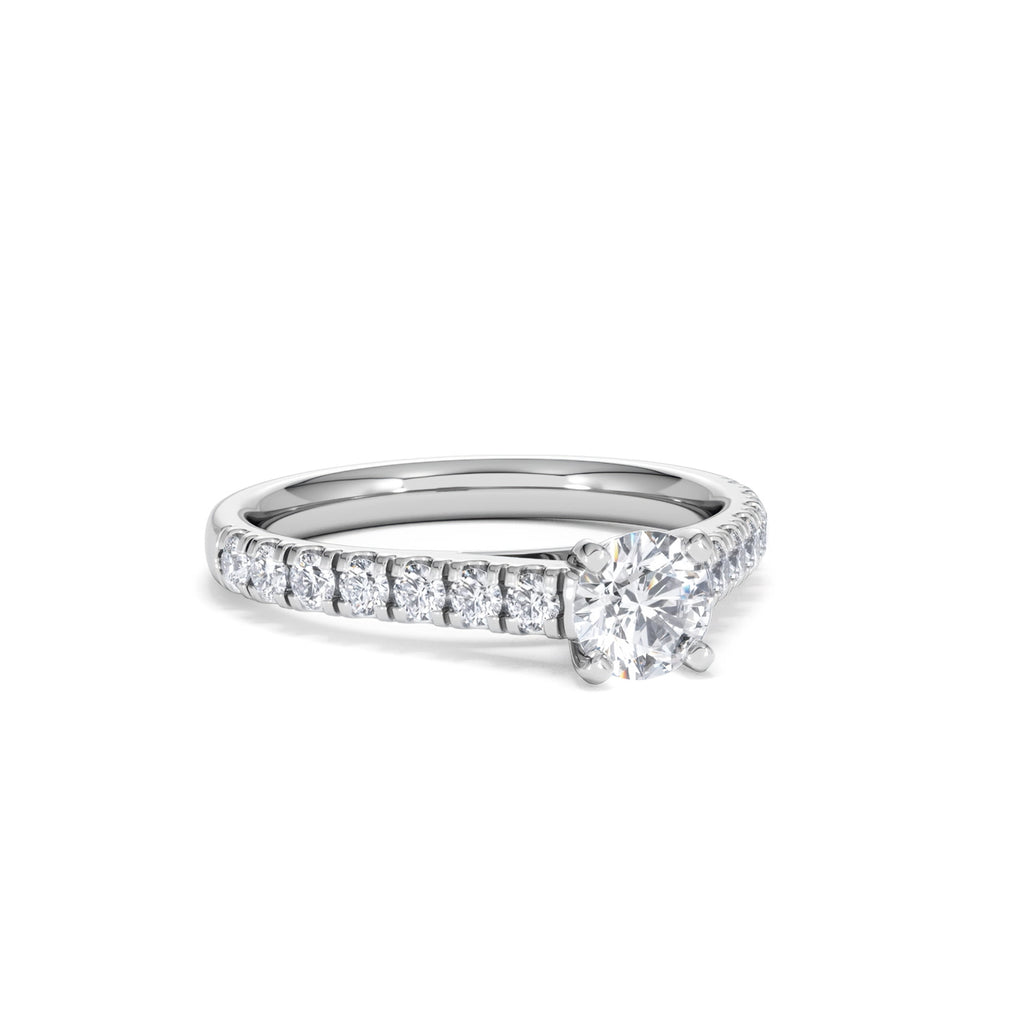 Natalia Diamond Engagement Side Stone Ring 18KW Gold 0.91CT G/VS2