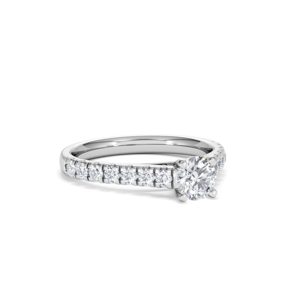 Natalia Diamond Engagement Side Stone Ring Platinum 0.91CT H/SI