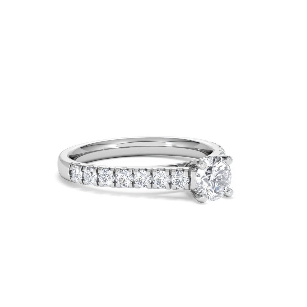 Natalia Lab Diamond Engagement Side Stone Ring 18KW Gold 0.91CT F/VS1