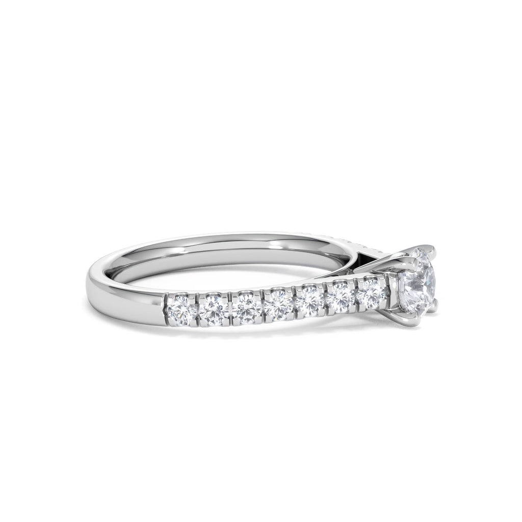 Natalia Diamond Engagement Side Stone Ring 18KW Gold 0.91CT H/SI