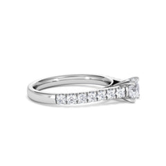 Natalia Lab Diamond Engagement Side Stone Ring 18KW Gold 0.91CT F/VS1