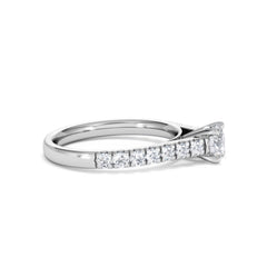 Natalia Lab Diamond Engagement Side Stone Ring Platinum 0.91CT F/VS1