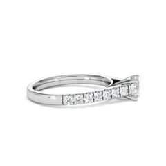 Natalia Diamond Engagement Side Stone Ring 18KW Gold 0.91CT H/SI
