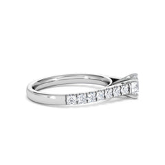 Natalia Diamond Engagement Side Stone Ring 18KW Gold 0.91CT H/SI