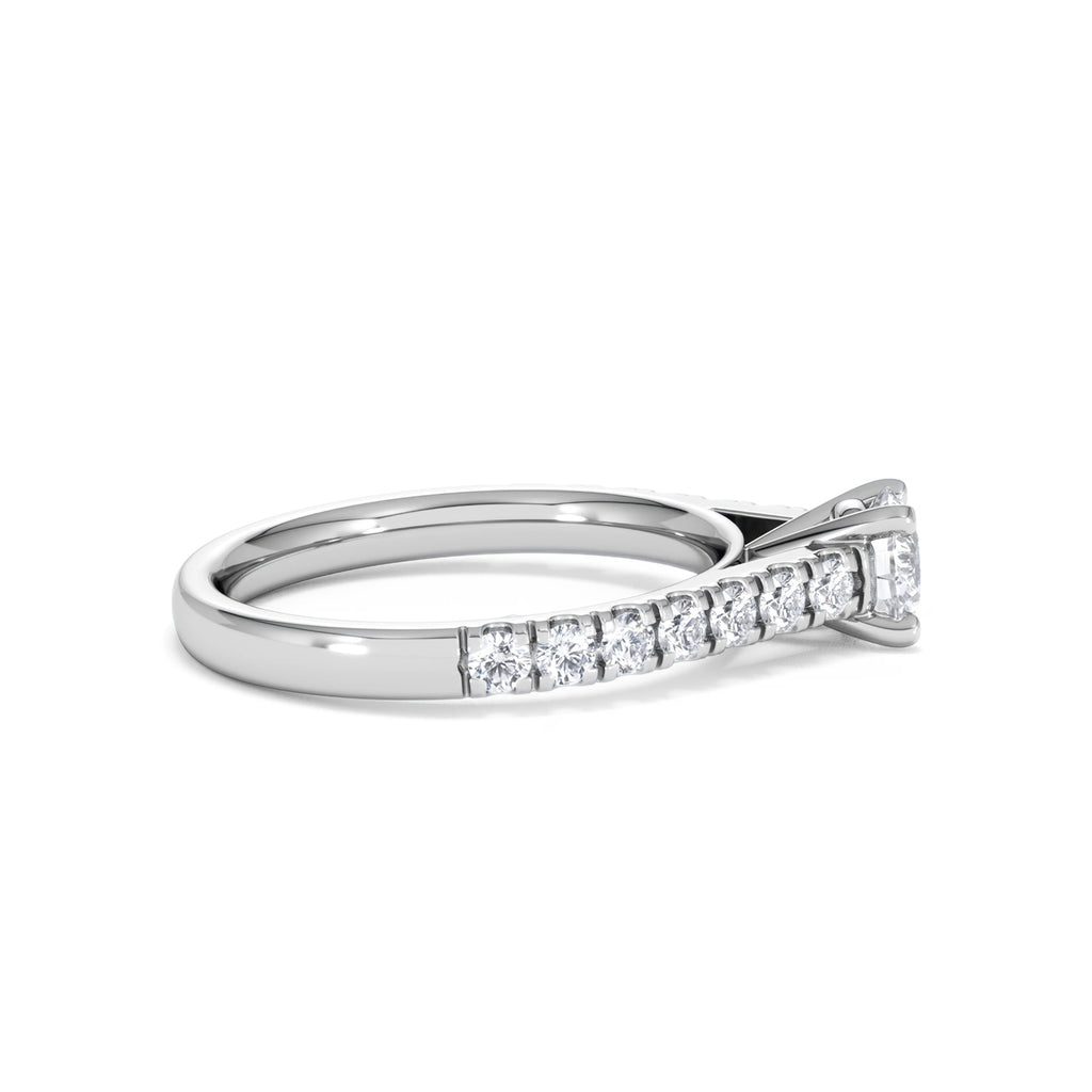 Natalia Diamond Engagement Side Stone Ring Platinum 0.91CT H/SI