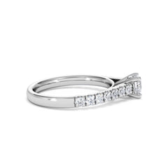 Natalia Diamond Engagement Side Stone Ring 18KW Gold 0.91CT H/SI