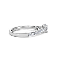 Natalia Lab Diamond Engagement Side Stone Ring 18KW Gold 0.91CT F/VS1