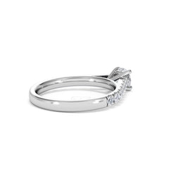 Natalia Lab Diamond Engagement Side Stone Ring Platinum 0.91CT F/VS1
