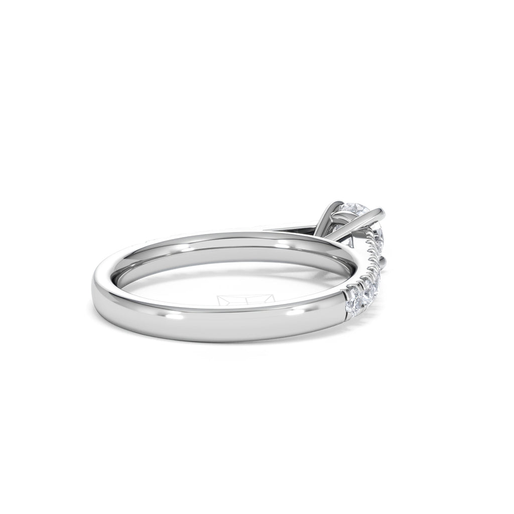 Natalia Diamond Engagement Side Stone Ring 18KW Gold 0.91CT H/SI