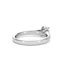 Natalia Lab Diamond Engagement Side Stone Ring Platinum 0.91CT F/VS1