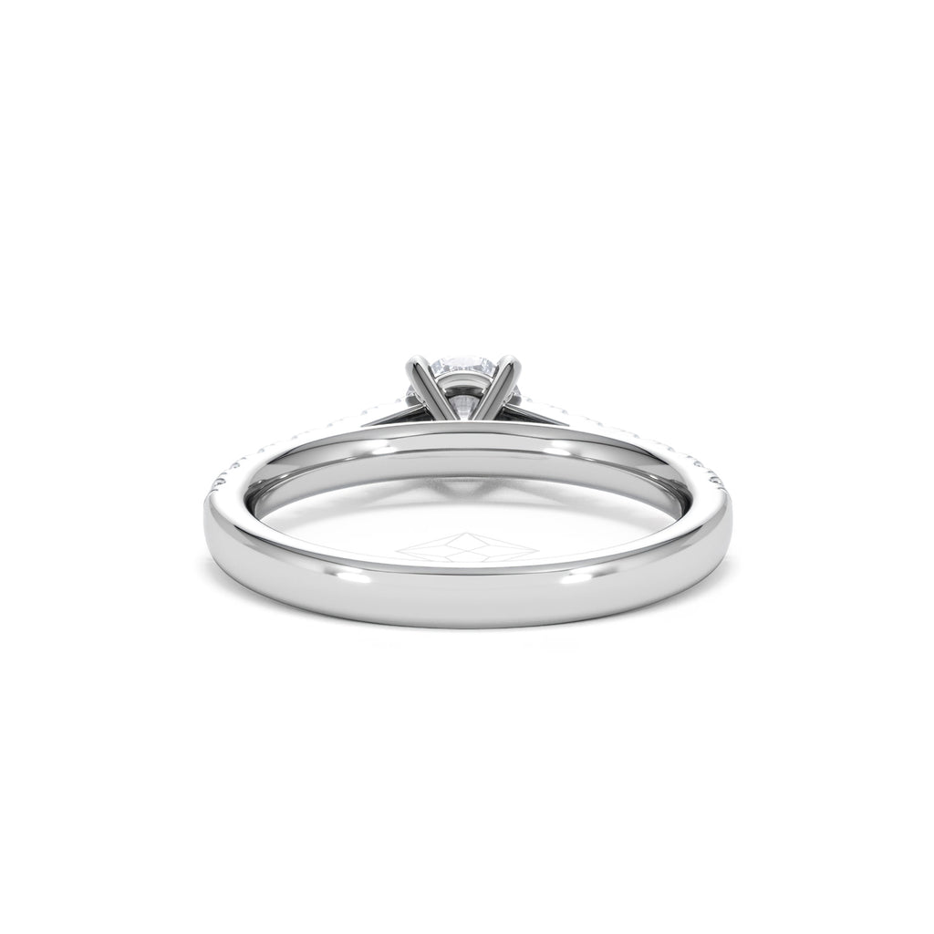 Natalia Diamond Engagement Side Stone Ring 18KW Gold 0.91CT H/SI