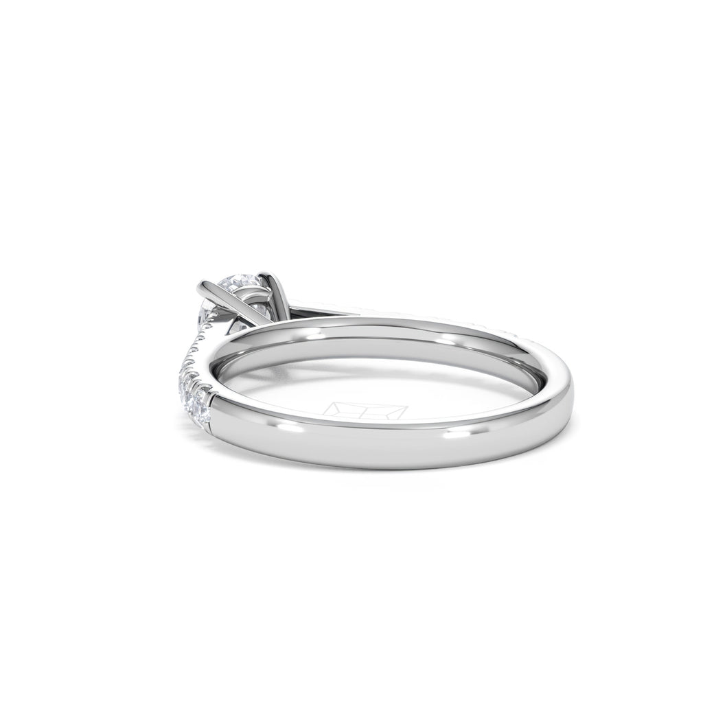 Natalia Lab Diamond Engagement Side Stone Ring Platinum 0.91CT F/VS1