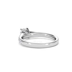 Natalia Lab Diamond Engagement Side Stone Ring Platinum 0.91CT F/VS1