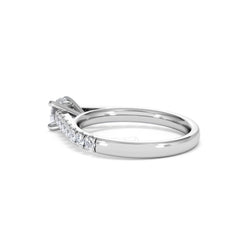 Natalia Lab Diamond Engagement Side Stone Ring Platinum 0.91CT F/VS1
