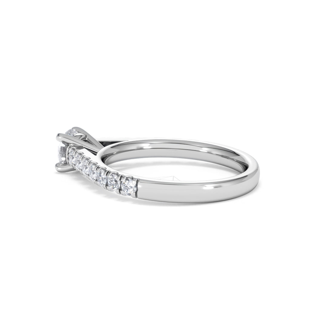 Natalia Lab Diamond Engagement Side Stone Ring 18KW Gold 0.91CT F/VS1