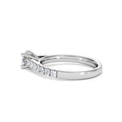 Natalia Lab Diamond Engagement Side Stone Ring Platinum 0.91CT F/VS1