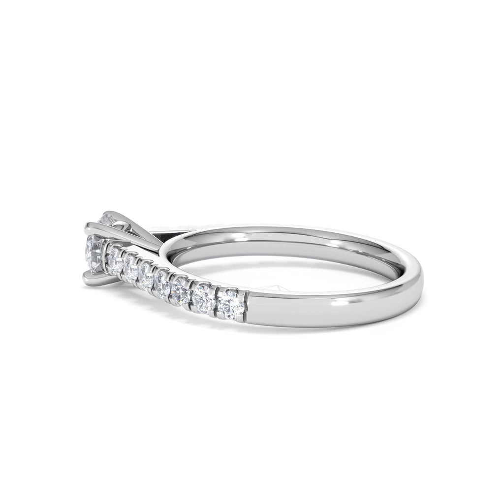 Natalia Diamond Engagement Side Stone Ring 18KW Gold 0.91CT H/SI