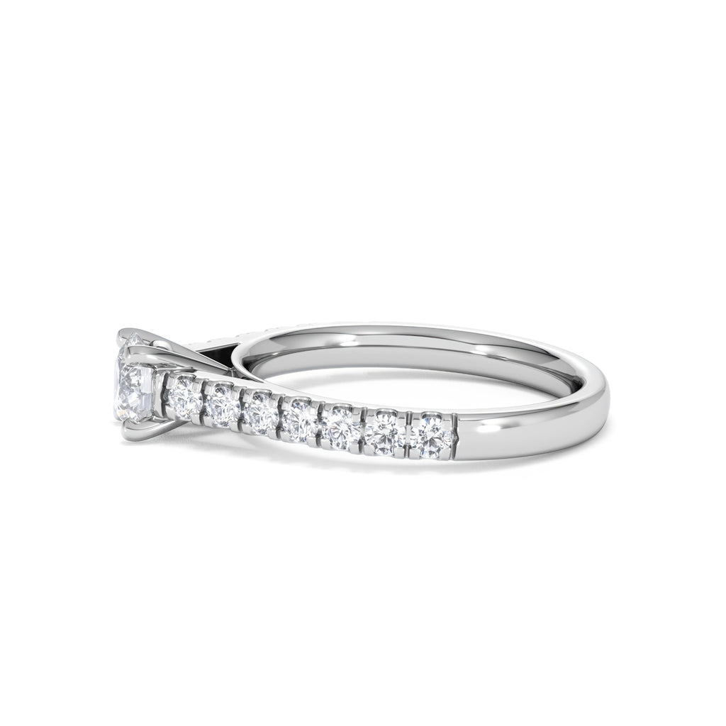 Natalia Diamond Engagement Side Stone Ring 18KW Gold 0.91CT H/SI