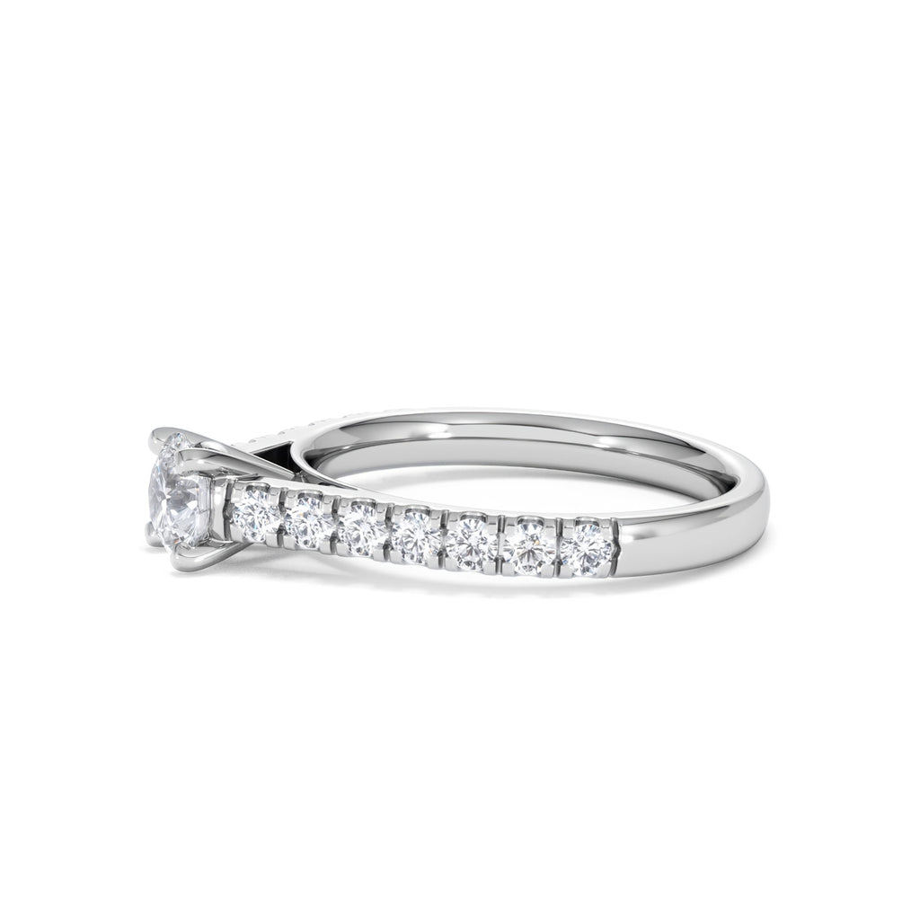 Natalia Diamond Engagement Side Stone Ring Platinum 0.91CT H/SI