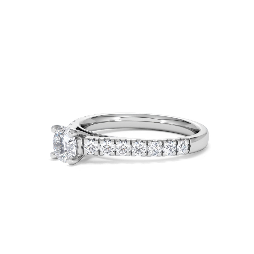 Natalia Diamond Engagement Side Stone Ring 18KW Gold 0.91CT H/SI