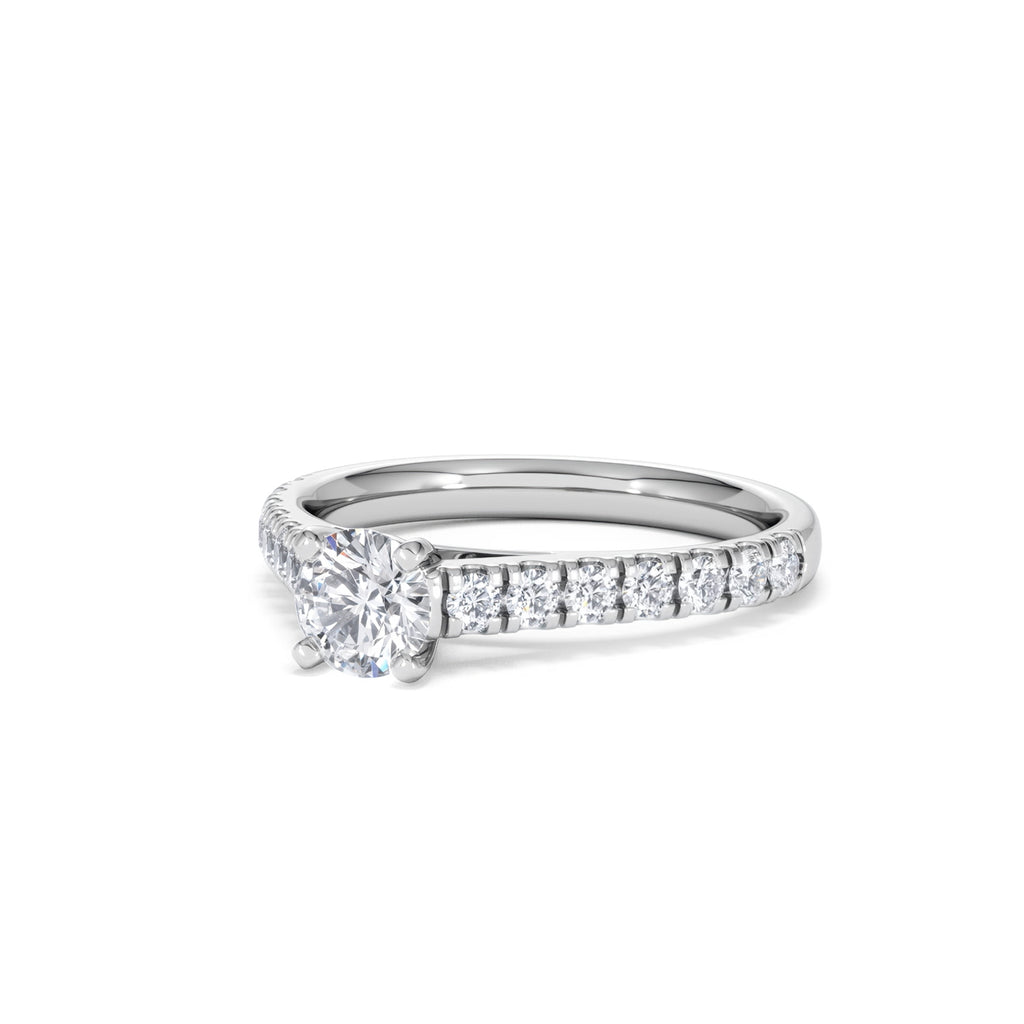 Natalia Diamond Engagement Side Stone Ring Platinum 0.91CT H/SI