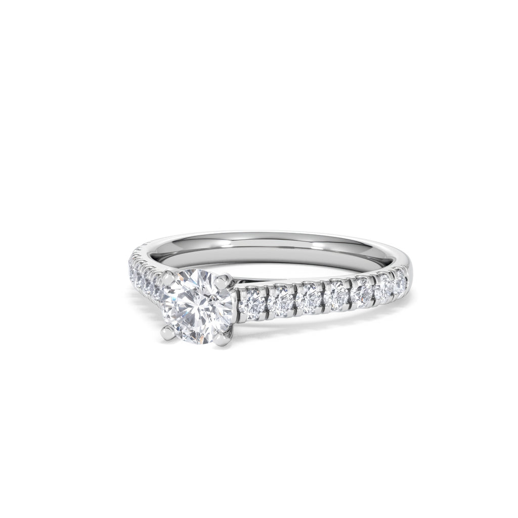 Natalia Diamond Engagement Side Stone Ring 18KW Gold 0.91CT H/SI