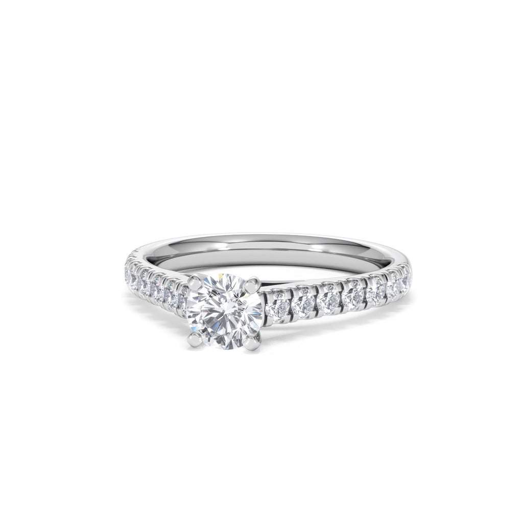 Natalia Lab Diamond Engagement Side Stone Ring 18KW Gold 0.91CT F/VS1