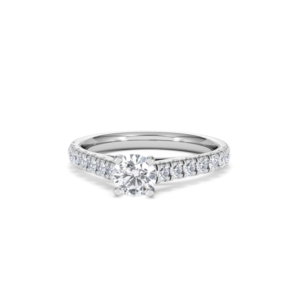 Natalia Lab Diamond Engagement Side Stone Ring 18KW Gold 0.91CT F/VS1