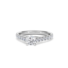 Natalia Lab Diamond Engagement Side Stone Ring 18KW Gold 0.91CT F/VS1