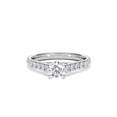 Natalia Lab Diamond Engagement Side Stone Ring 18KW Gold 0.91CT F/VS1