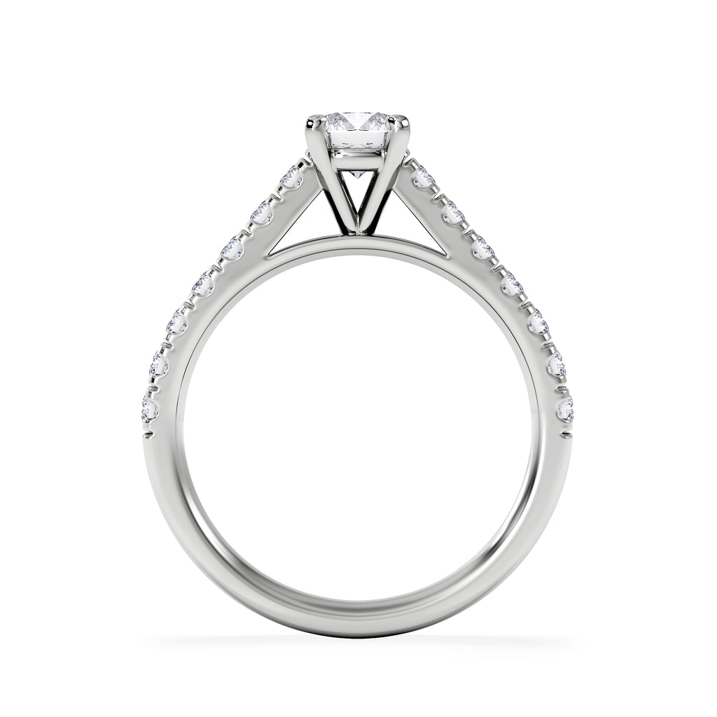 Natalia Diamond Engagement Side Stone Ring Platinum 0.91CT H/SI