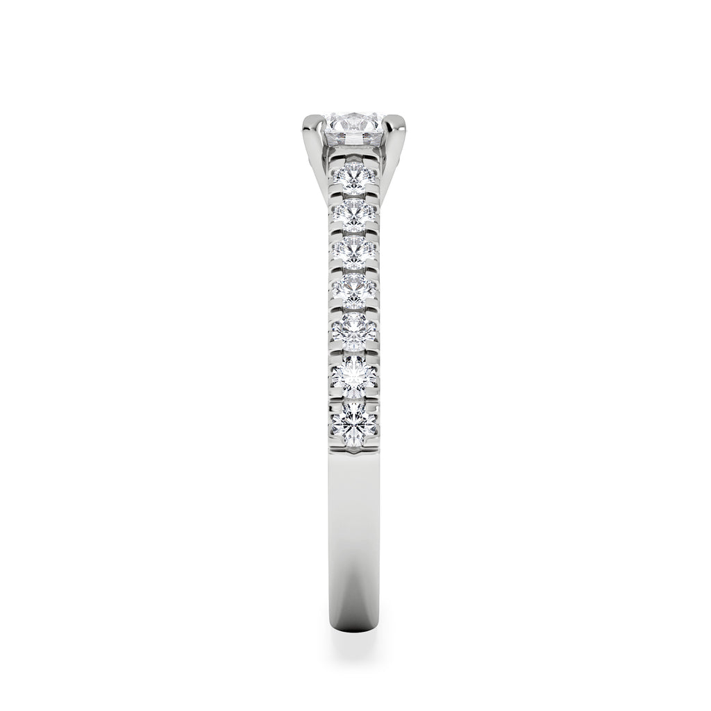 Natalia Lab Diamond Engagement Side Stone Ring 18KW Gold 0.91CT F/VS1