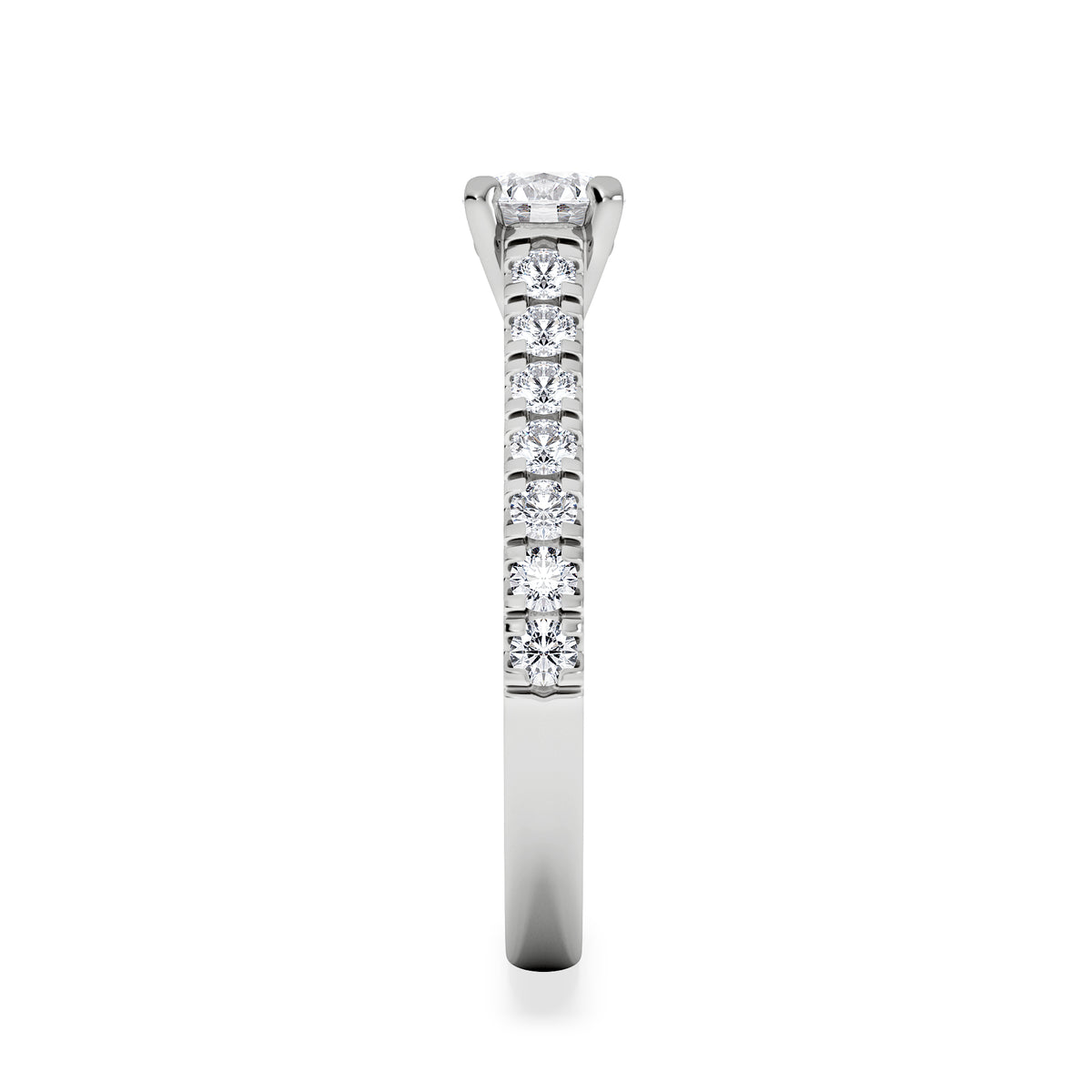 Natalia Lab Diamond Engagement Side Stone Ring 18KW Gold 0.91CT F/VS1