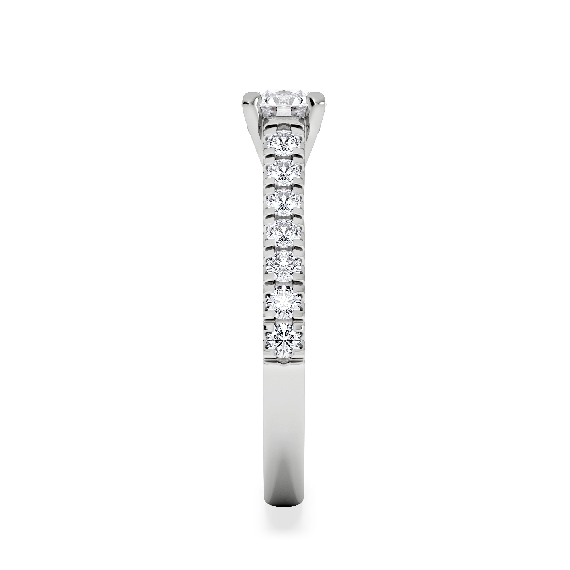 Natalia Lab Diamond Engagement Side Stone Ring Platinum 0.91CT F/VS1