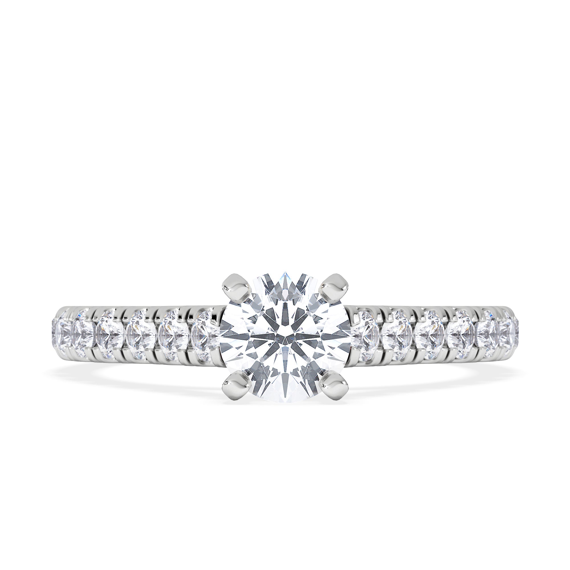 Natalia Lab Diamond Engagement Side Stone Ring 18KW Gold 0.91CT F/VS1