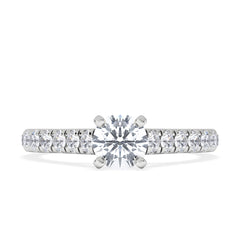 Natalia Lab Diamond Engagement Side Stone Ring Platinum 0.91CT F/VS1