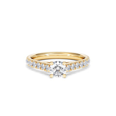 Natalia Lab Diamond Engagement Side Stone Ring 18K Gold 0.91CT F/VS1
