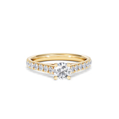 Natalia Lab Diamond Engagement Side Stone Ring 18K Gold 0.91CT F/VS1