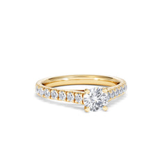 Natalia Lab Diamond Engagement Side Stone Ring 18K Gold 0.91CT F/VS1
