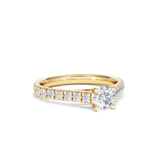 Natalia Lab Diamond Engagement Side Stone Ring 18K Gold 0.91CT F/VS1