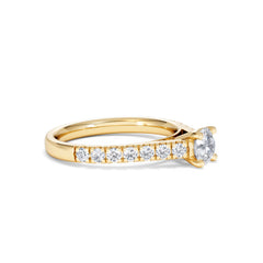 Natalia Lab Diamond Engagement Side Stone Ring 18K Gold 0.91CT F/VS1