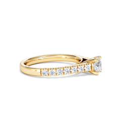 Natalia Lab Diamond Engagement Side Stone Ring 18K Gold 0.91CT F/VS1