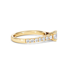 Natalia Lab Diamond Engagement Side Stone Ring 18K Gold 0.91CT F/VS1
