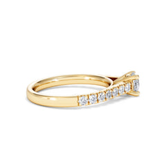 Natalia Lab Diamond Engagement Side Stone Ring 18K Gold 0.91CT F/VS1
