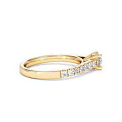 Natalia Lab Diamond Engagement Side Stone Ring 18K Gold 0.91CT F/VS1