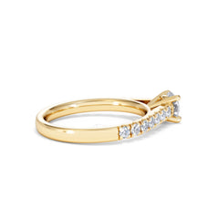 Natalia Lab Diamond Engagement Side Stone Ring 18K Gold 0.91CT F/VS1