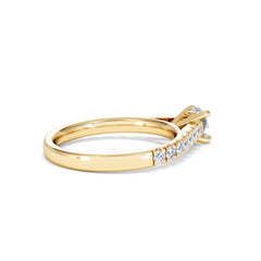 Natalia Lab Diamond Engagement Side Stone Ring 18K Gold 0.91CT F/VS1
