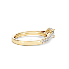 Natalia Lab Diamond Engagement Side Stone Ring 18K Gold 0.91CT F/VS1
