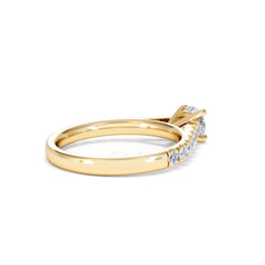 Natalia Lab Diamond Engagement Side Stone Ring 18K Gold 0.91CT F/VS1